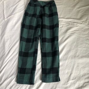 Free People Clear Skies Checkered Pants extra small green and black